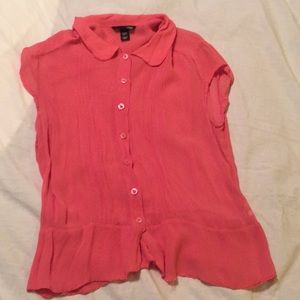 H&M Sheer Blouse Size 14 in Pink